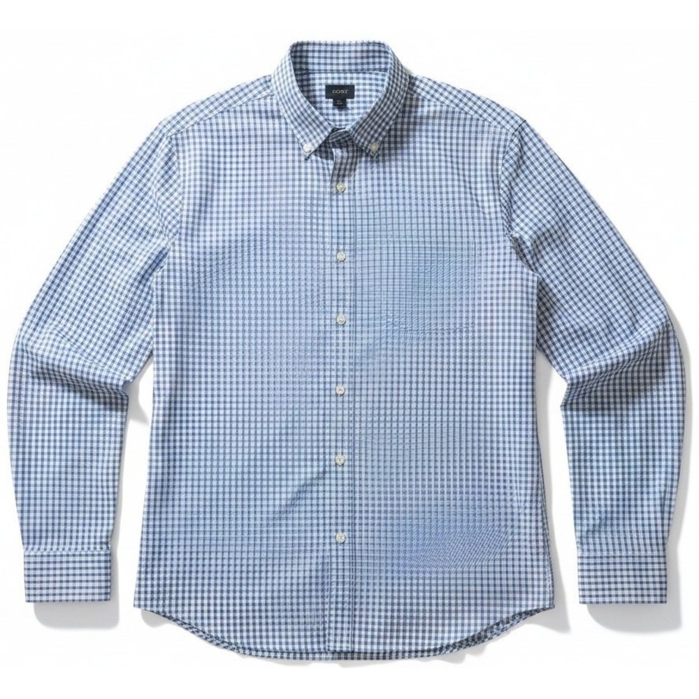 J.Crew Mens Slim Button Down Shirt Large Blue Plaid L/S Casual Dress Shirt - Picture 1 of 1